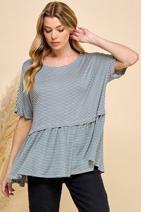 Marina Knit Striped Top (Sage/Ivory)