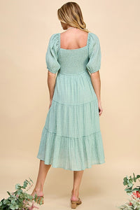 Eva 3/4 Sleeve Dress (Sage)