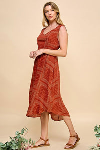 Lily Floral Spring Dress (Rust)