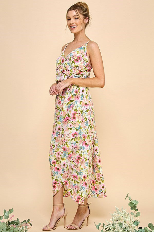 Arabella Floral Long Dress (Pink)