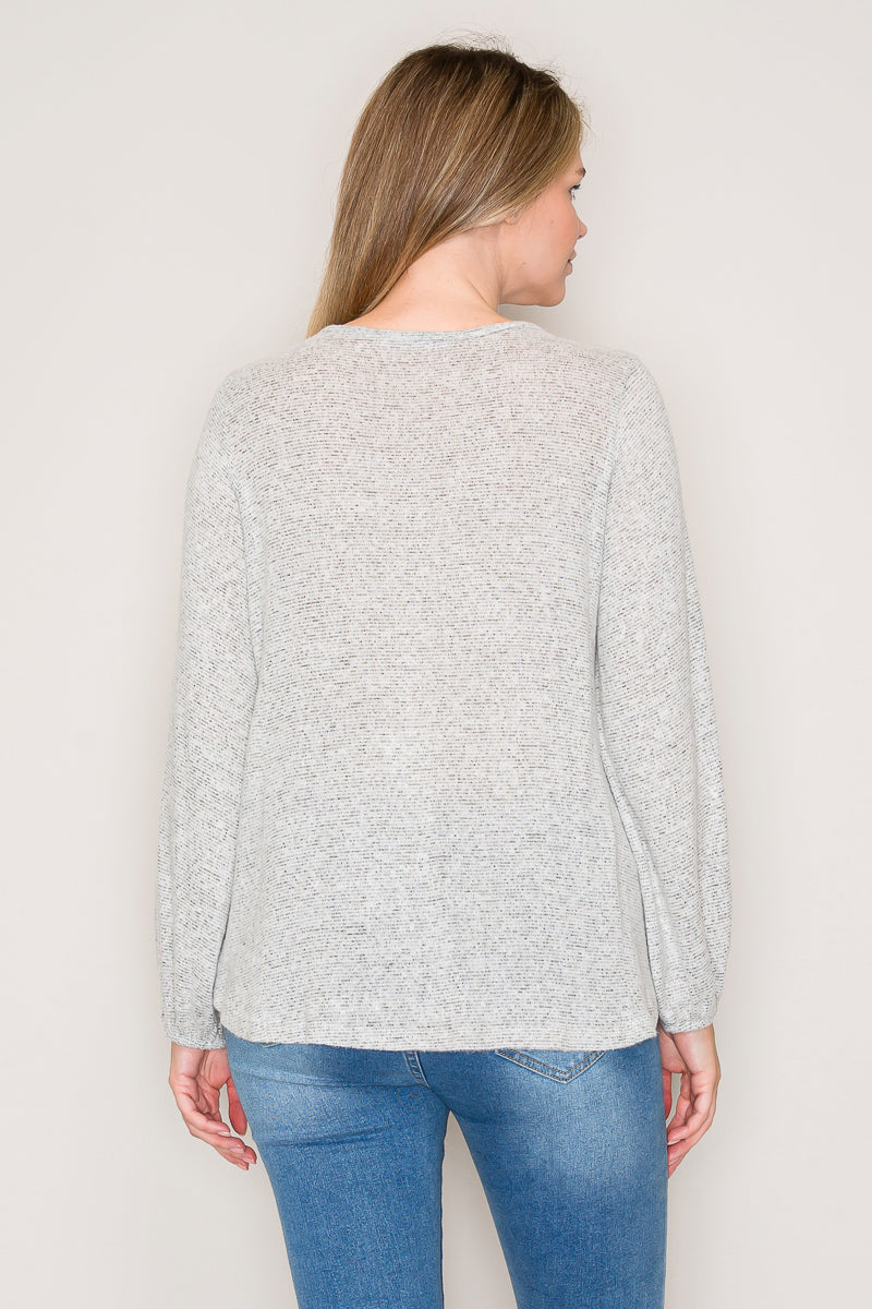 Cozy Chic Long Sleeve Button-Up Sweater Top