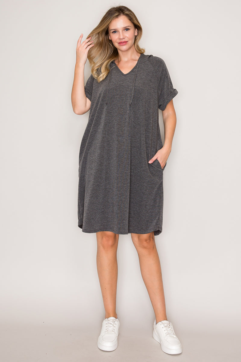 Sierra Hoodie Pocket Dress (Grey)