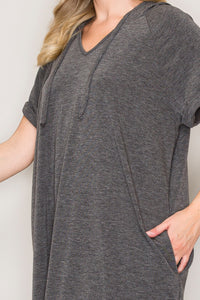 Sierra Hoodie Pocket Dress (Grey)