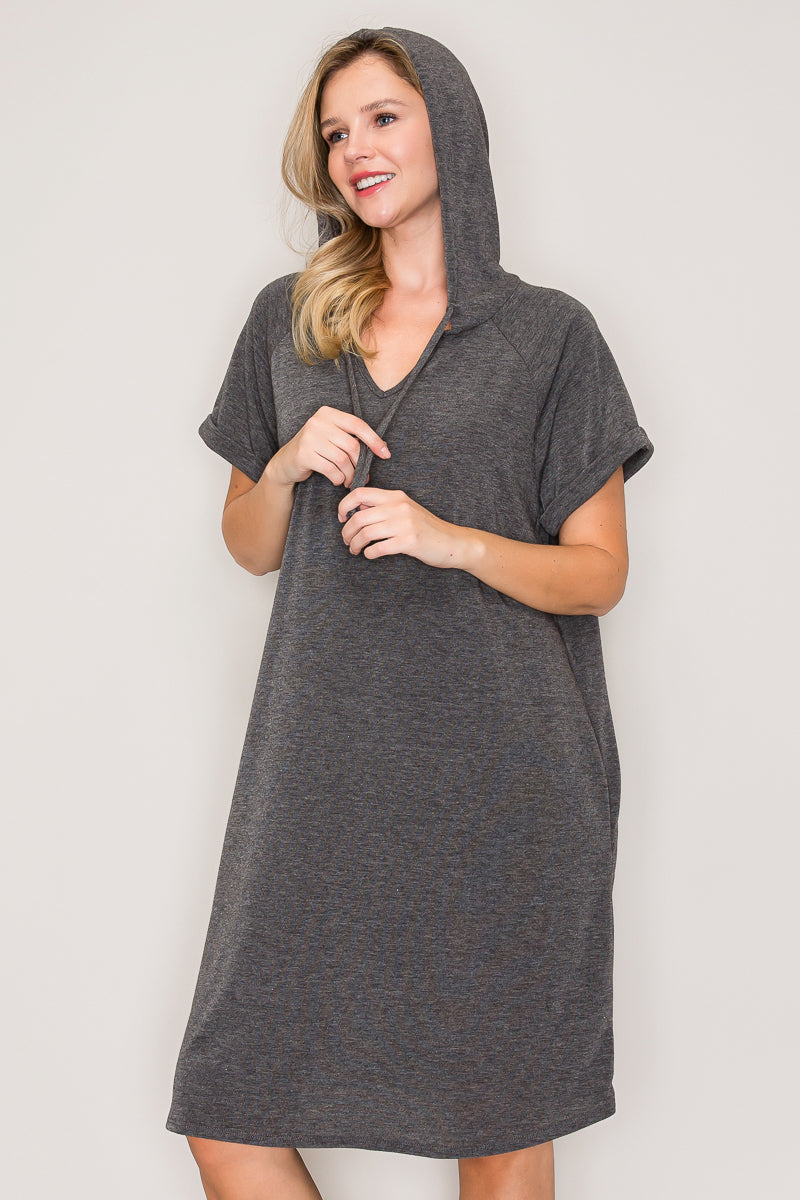 Sierra Hoodie Pocket Dress (Grey)