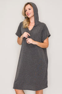 Sierra Hoodie Pocket Dress (Grey)