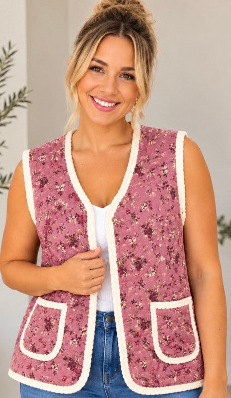 Rosalie Floral Quilted Vest