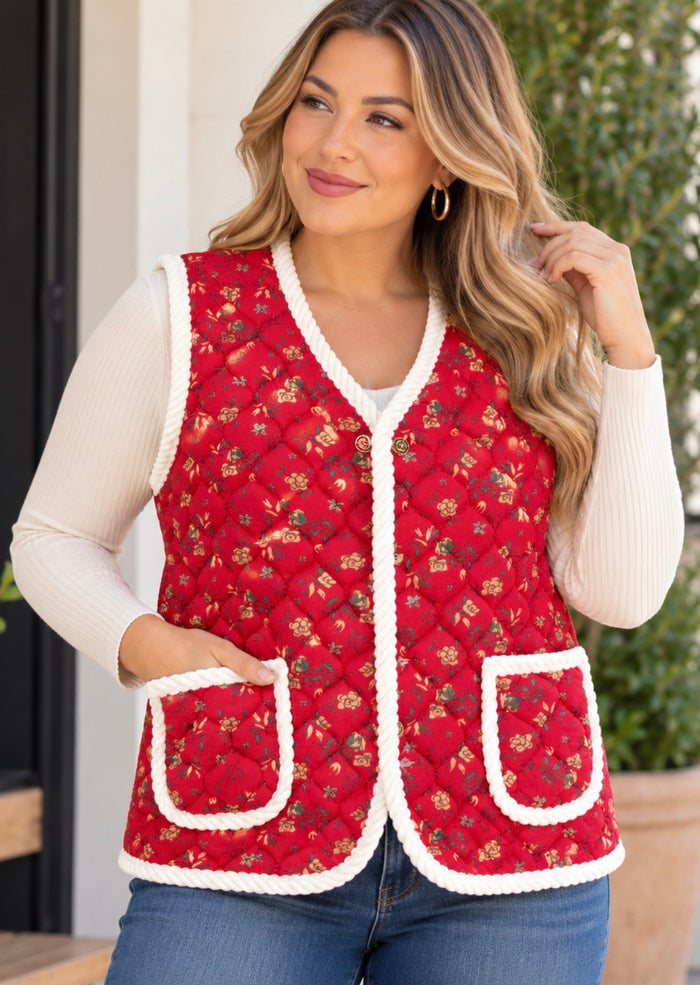 Rosie Floral Knit Vest