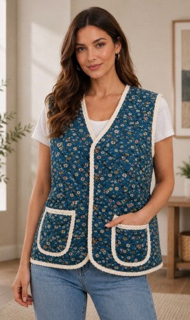 Rosalie Floral Quilted Vest