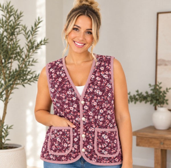 Amelia Vintage Floral Vest
