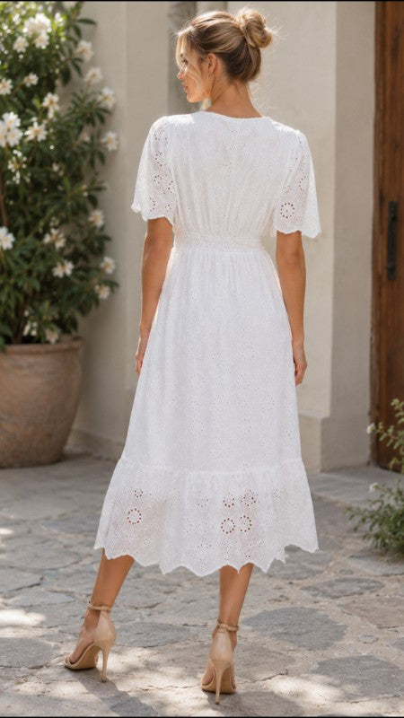 Amelia Lace Dress (White)
