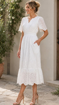 Amelia Lace Dress (White)