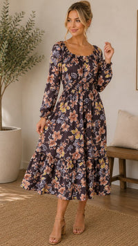 Anita Floral Midi Dress