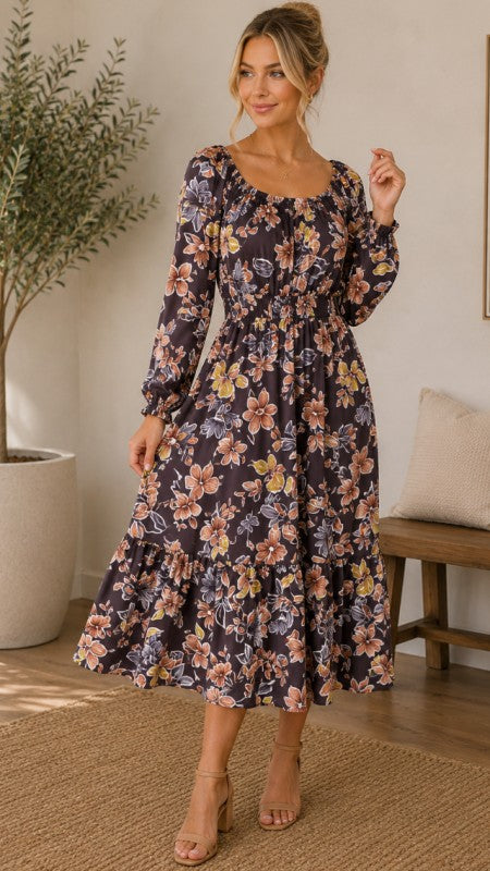 Anita Floral Midi Dress