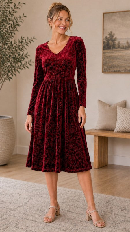 Vivienne Velvet Midi Dress