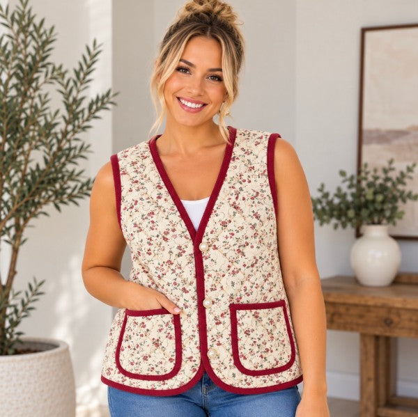 Amelia Vintage Floral Vest