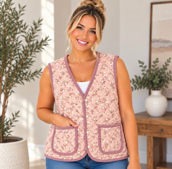 Amelia Vintage Floral Vest